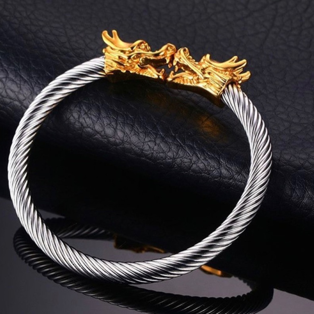 Men Stainless Steel Dragon Head Bracelets